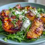 Grilled Peach Burrata Honey