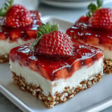 Taste summer with creamy, fruity strawberry pretzel salad bars, perfectly chilled.