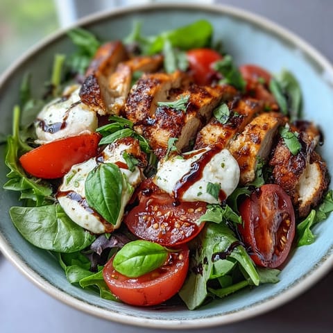 Freshly grilled chicken slices topped with creamy mozzarella, ripe tomatoes, and basil in a Caprese Chicken Bowl.