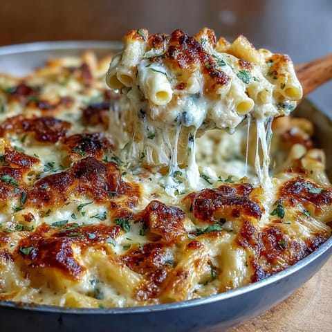 Cheesy One-Pot Pasta Bake with golden melted mozzarella and bubbling tomato sauce.
