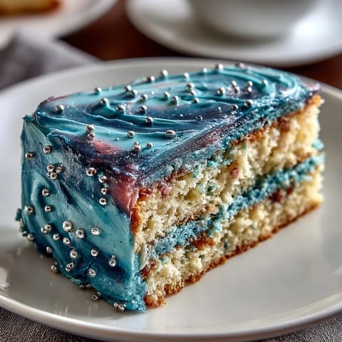 Galaxy Graduation Cake with Edible Stars: A stunning, celestial-inspired dessert with marbled buttercream and shimmering edible stars.