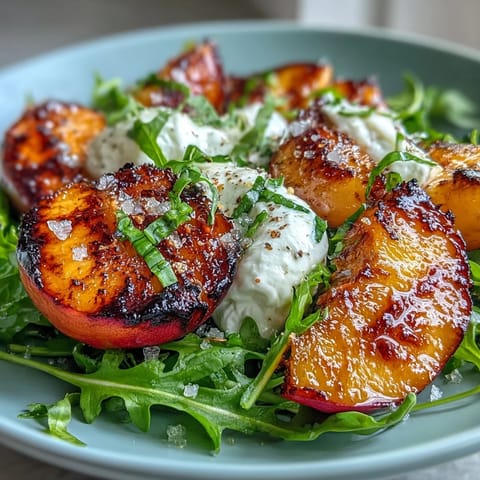 Grilled Peach Burrata Honey