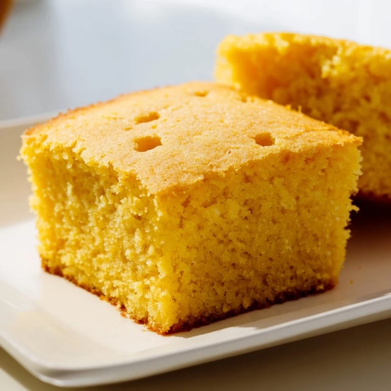 Moist and fluffy cornbread with a crispy crust, ideal for a Southern-style barbecue.
