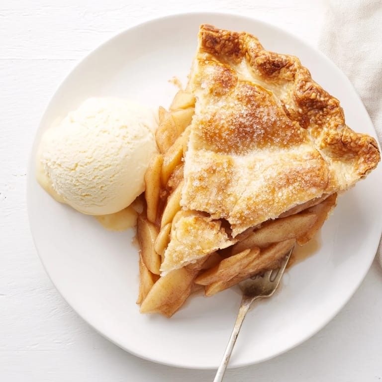 Homemade apple pie cooling on a wire rack with cinnamon-spiced filling. 