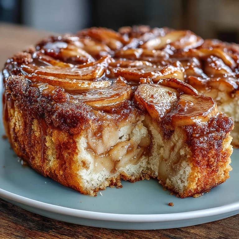 Baked apple cake with tender apples and a soft crumb, ready to serve with coffee.