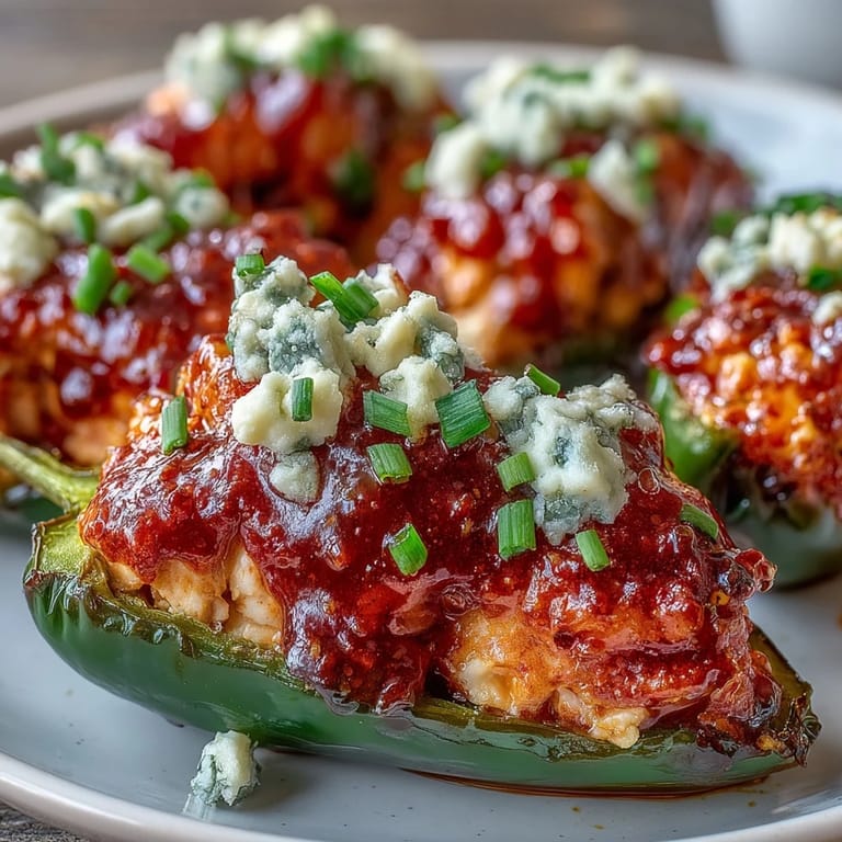 Served warm with extra drizzle, these poppers are the ultimate gluten-free appetizer for spice lovers.