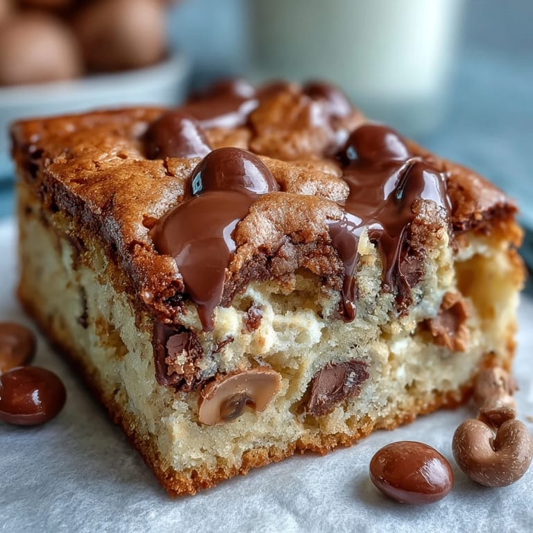 Spring-inspired cookie bars loaded with Cadbury mini eggs and M&Ms, ideal for holiday baking.