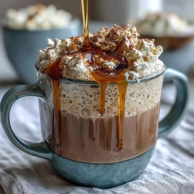 Warm and soothing dandelion tea latte with frothy oat milk, naturally sweetened with honey for a cozy drink.