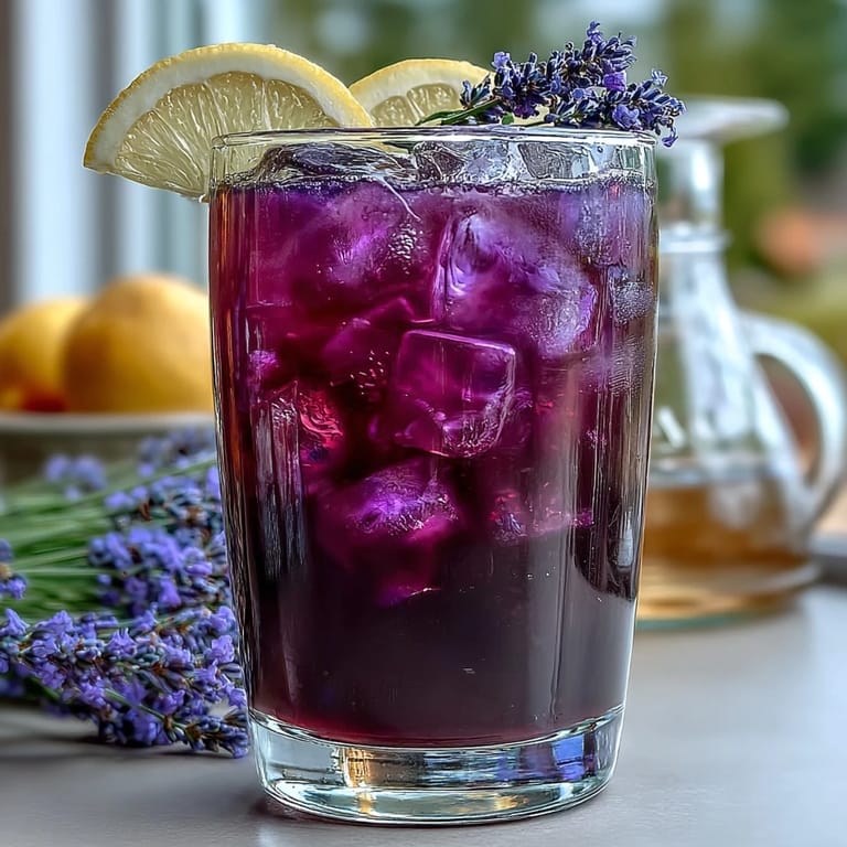 Refreshing Purple Rain Lavender Lemonade Refresher, perfect for cooling down on warm days.