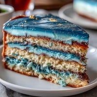 Graduation cake for boys in dark blue and gold ombre, with smooth vanilla buttercream and elegant gold leaf accents.