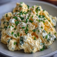 Protein-Packed Cottage Cheese Scrambled Eggs with fluffy, creamy texture.